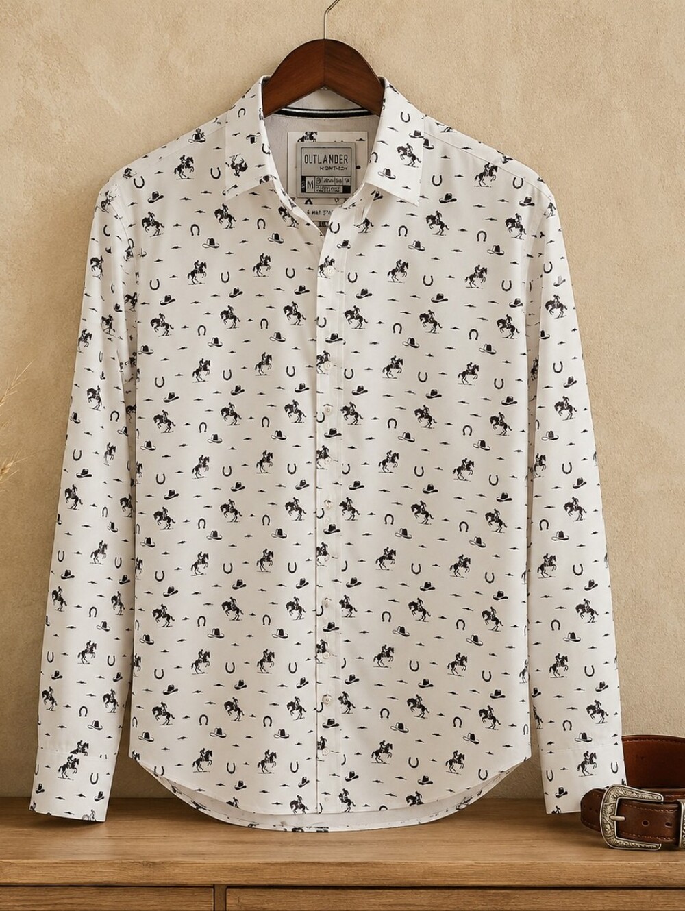 Outlander Western Cowboy 4-Way Stretch Shirt Men’s M